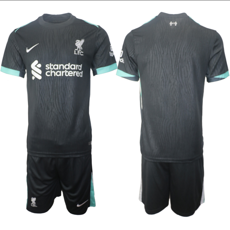 Men 2024-2025 Club Liverpool away Black blank Soccer Jersey->customized nfl jersey->Custom Jersey